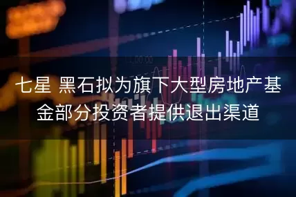 七星 黑石拟为旗下大型房地产基金部分投资者提供退出渠道